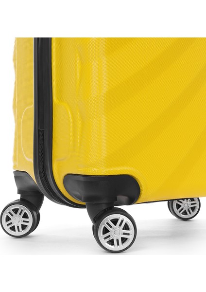 WX-300 Baskılı Sarı Kabin Boy Valiz
