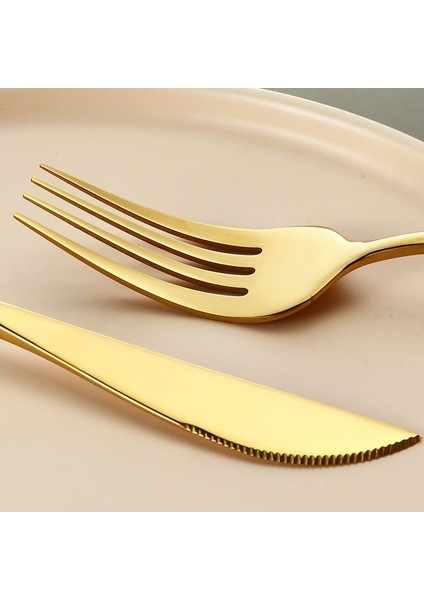 410 Çelik 24 Parça Gold Yemek Kaşık Çatal Bıçak Seti CIN518SR modelleri