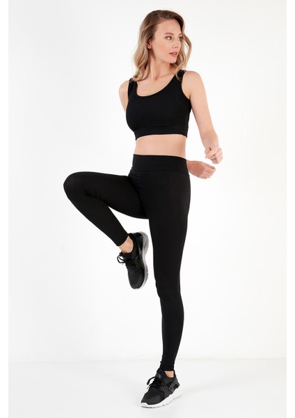 Esnek Slim Fit Toparlayıcı Yüksek Bel Tayt Bayan TAYT 5865552