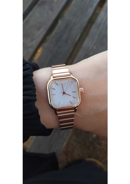 Minimal Kare Rose Gümüş Kadın Kol Saati fiyatları