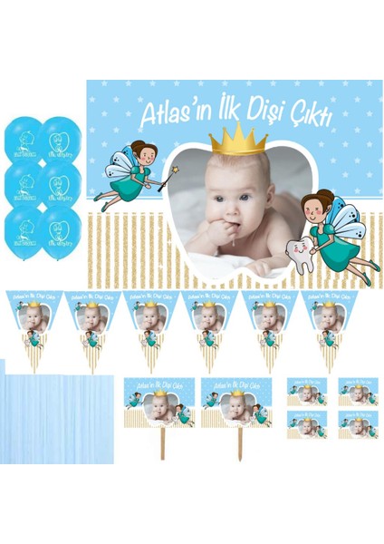 Diş Hediği, Buğdayı Erkek Bebek Süsleme ve Magnet Seti Altın Konsept HDTS194