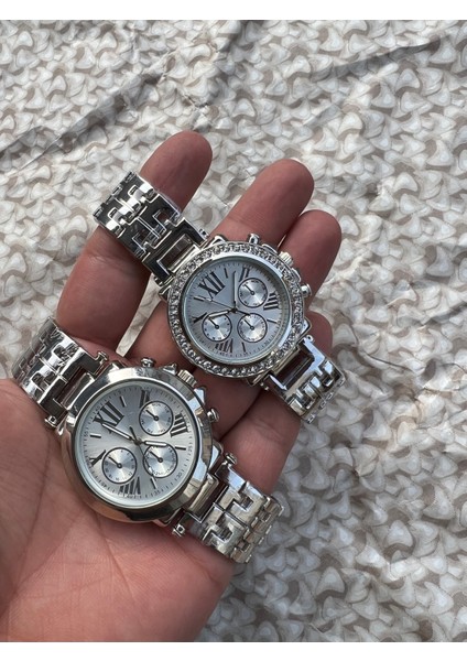 Sevgili Çift Gold Çelik Kasa Analog Kol Saati