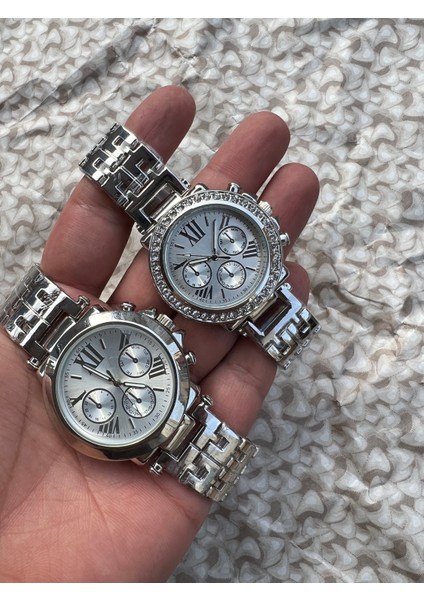 Sevgili Çift Gold Çelik Kasa Analog Kol Saati