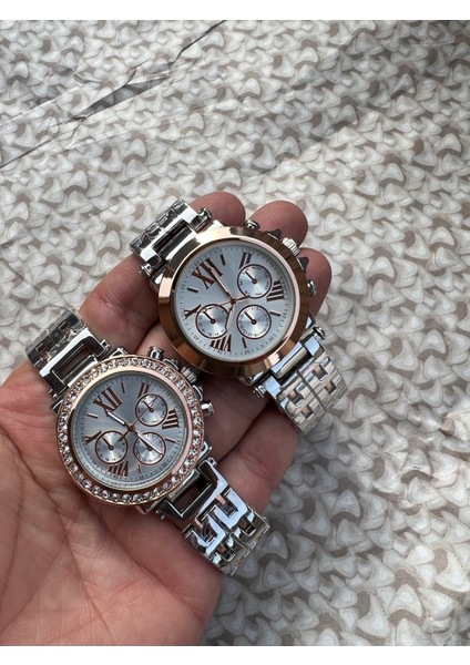 Sevgili Çift Gold Çelik Kasa Analog Kol Saati