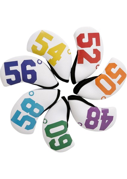 7 Adet Golf Demir Başörtüsü Seti Su Geçirmez Golf Kulübü Kafa Koruma Kapakları (Yurt Dışından)