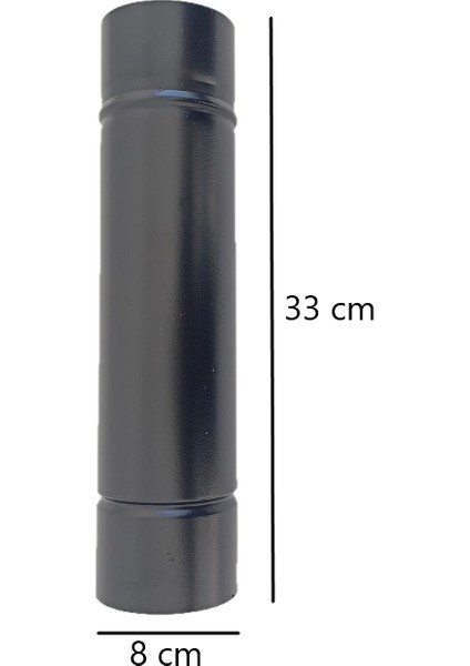 3 Adet 33 cm Kamp Soba Borusu, Pelet Soba Borusu, Çadır Soba Borusu Çap: 8 cm