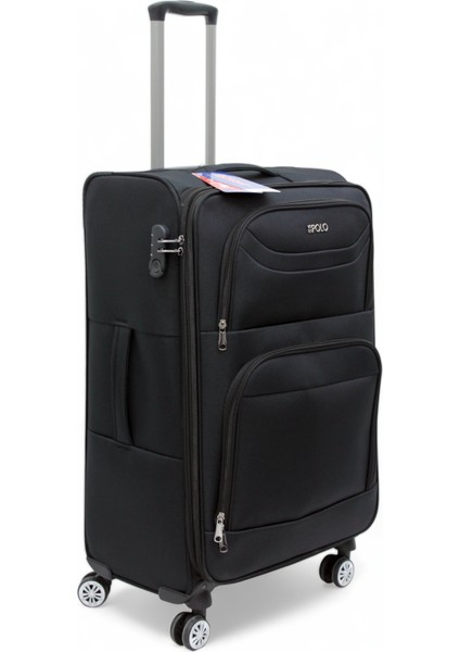 Siyah Büyük Boy Carry-On Lüks Kumaş Valiz ES0001