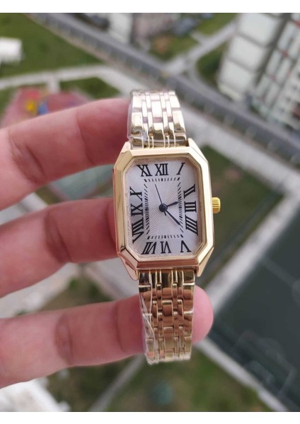 Minimal Kare Gold Kadın Kol Saati