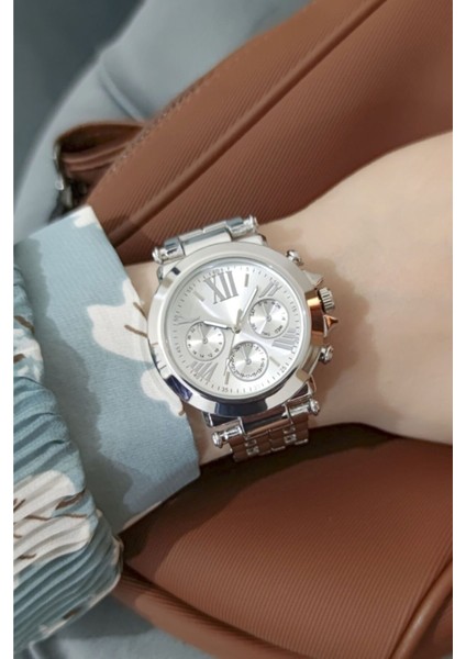Gümüş Unısex Çelik Kasa Analog Kol Saati