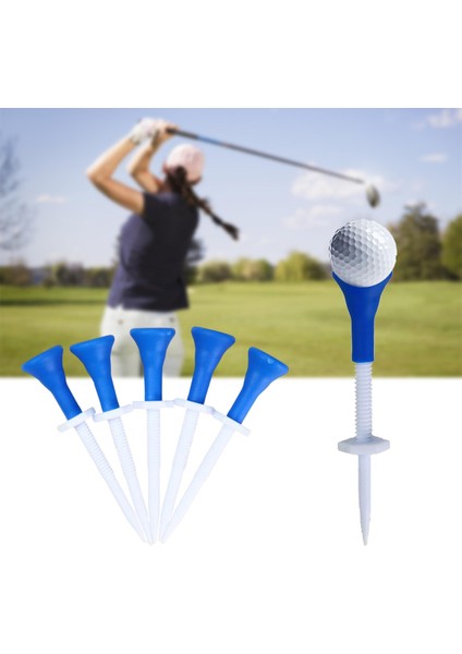 5'li Paket Yüksekliği Ayarlanabilir Golf Profesyonel Aksesuarı Şak ve Sert Kombinasyon Malzemeleri Eğ Yüksek Mavi (Yurt Dışından)