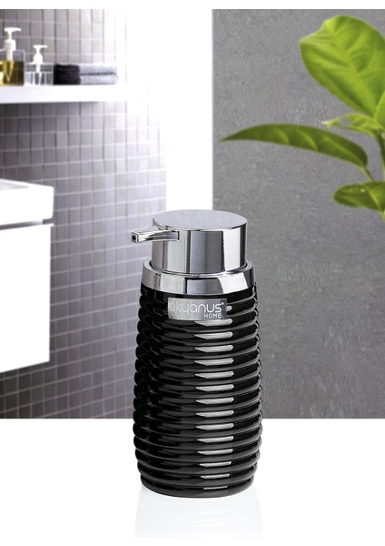 Krom Siyah Elegans Sıvı Sabunluk