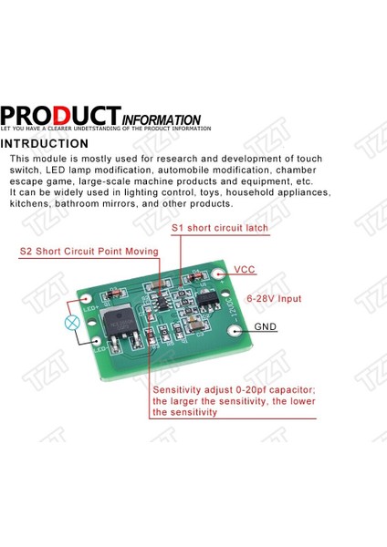 12V Kapasitif Dokunmatik Değiştirme Sensörü Modülü Basma Düğmesi Dokunmatik Anahtar Modülü Jog Mandalı Röle ile Dc 6-20V 3A (Yurt Dışından)