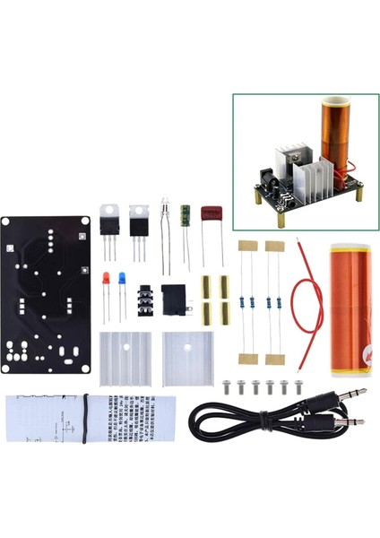 Mını Tesla Bobini Kiti Dıy Parçaları 15 W Ses Kablosu ile Plazma Boynuz Hoparlör Dıy Kitleri Aksesuarları (Yurt Dışından) fırsatları