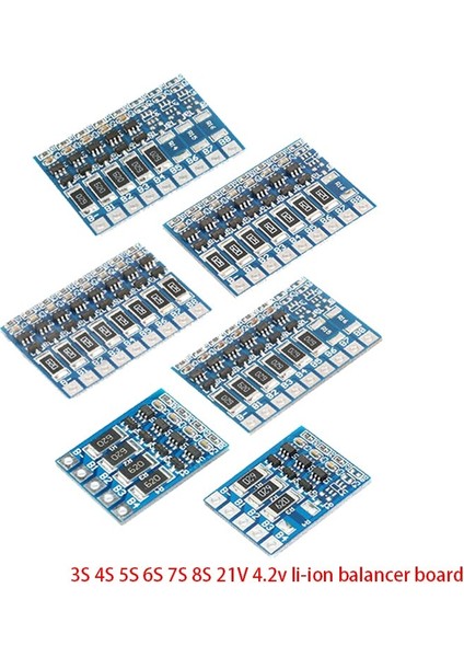 3s 4s 5s 6s 7s 8s 21V 4.2V Li-Ion Dengeleyici Kurulu 18650 Li-Ion Dengeleme Tam Şarjlı Pil Denge Fonksiyonu Koruma Levhası (Yurt Dışından)