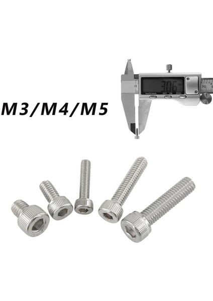 10 Adet M3/m4/m5 DIN912 304 Paslanmaz Çelik Altıgen Soket Başlı Başlık Vidası Iç Altıgen Soket Cıvata Metrik Diş 3D Parçaları (Yurt Dışından)