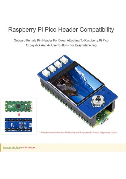 Raspberry Pi Pico Için Waveshare 1.3 Inç LCD Ekran, IPS Ekran Görüntüleme Modülü, 65K Rgb Renkler, 240X240 Piksel (Yurt Dışından)