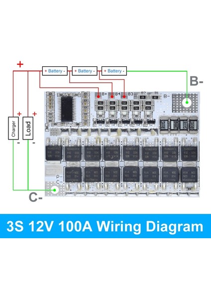3s/4s/5s Bms 12V 16.8V 21V 3.7V 100A Koruma Devre Kartı Dengesi Şarjı (Yurt Dışından) fiyatları