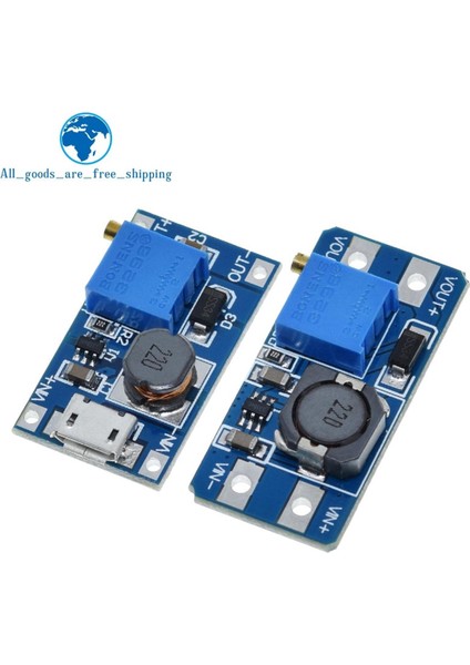 Tzt 10 Adet MT3608 Dc-Dc Yükseltmeli Dönüştürücü Güçlendirici Besleme Modülü Boost Step-Up Board Max Çıkışı 28 V 2A Arduino Için (Yurt Dışından)