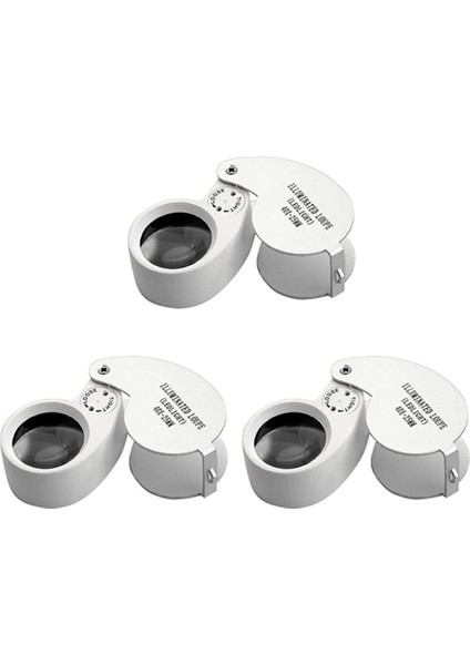 3x Kuyumcular Lens Camı Büyüteç 40X 25MM Göz Büyüteç 2 LED Işık (Yurt Dışından)