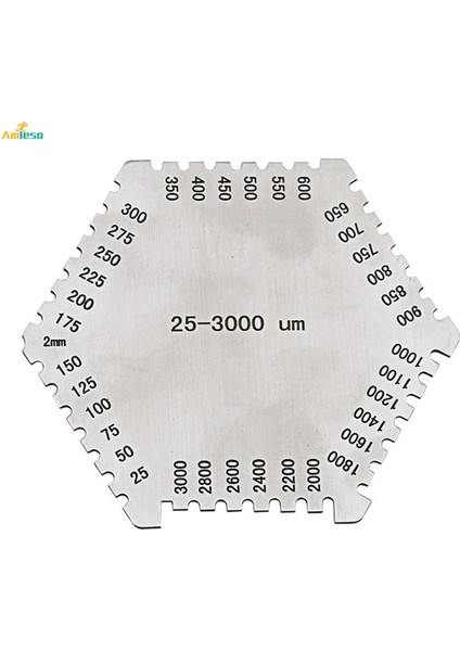 Yüksek Hassasiyetli Islak Film Tarak Altıgen Ölçer Cep Ölçer 37.5mm Gümüş (Yurt Dışından)