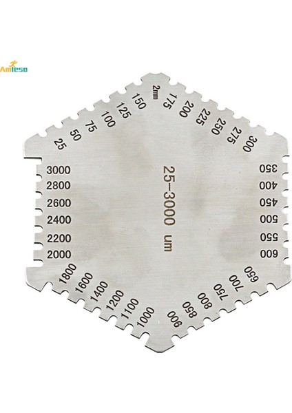 Yüksek Hassasiyetli Islak Film Tarak Altıgen Ölçer Cep Ölçer 37.5mm Gümüş (Yurt Dışından) fırsatları