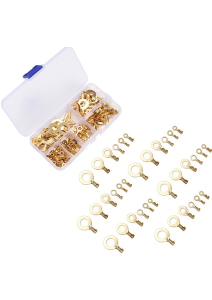 150 Adet/takım Halka Tipi Eski Terminaller Eski Pirinç Yalıtımsız Sıkma Terminalleri Konnektörler 3.2mm-10.2mm Kablo Tel Konnektörleri (Yurt Dışından)