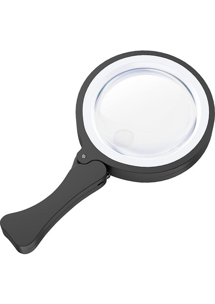 Adet Büyüteç Okuma Büyüteç Taşınabilir Katlanabilir Büyütme 3x 6x ile 17 LED Işık Siyah (Yurt Dışından)