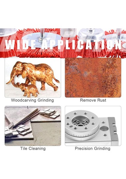 Adet Naylon Filament Aşındırıcı Tel Fırça Tekerleği ve Fincan Fırça Seti, 1/4 Inç Saplı, 6 Boyutlu Naylon Matkap Fırça Seti Mükemmel (Yurt Dışından) indirimleri