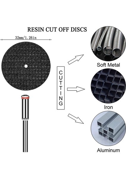 Jınmy-2 Inç 100 Adet Zımpara Diskleri Pad Kiti, Dremel Döner Alet Için 31 Adet Kesme Diski ile (Yurt Dışından) indirimleri