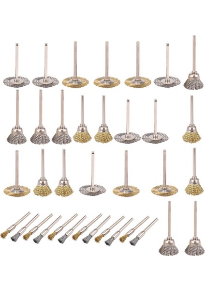 36 Adet Bakır Tel Parlatma Çarkı Fırçası D Dremel Döner Alet Için Tam Set Sıcak (Yurt Dışından)