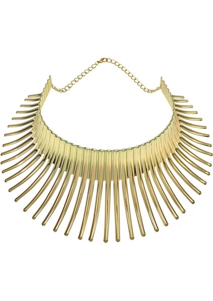 Kadın's Büyük Afrika Kolye Hint Tarzı Alaşım Gerdanlık Altın (Yurt Dışından)