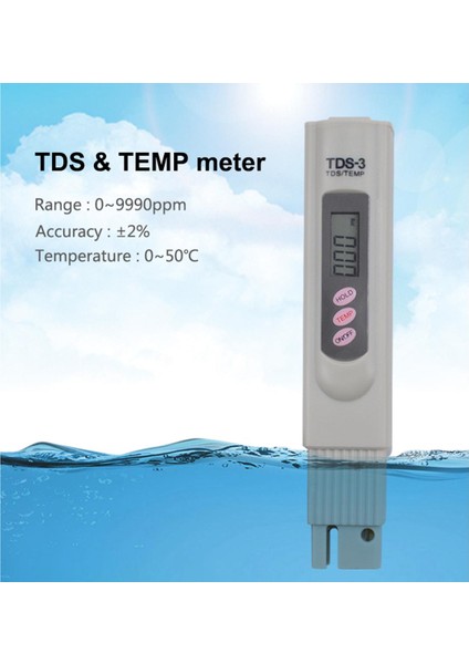 Yıeryı Taşınabilir Kalem Taşınabilir Dijital Su Sayacı Filtresi Ölçüm Su Kalitesi Saflık Test Cihazı Tds Metre (Yurt Dışından)