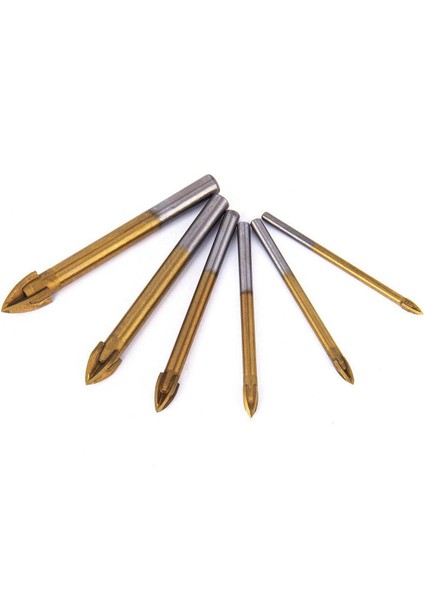 12 Adet Titanyum Kaplamalı Cam Matkap Uçları Seti 4 Kesme Kenarları Hex Shank ile Çapraz Mızrak Kafa Matkap (Yurt Dışından)