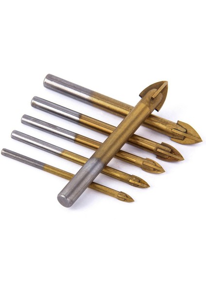 12 Adet Titanyum Kaplamalı Cam Matkap Uçları Seti 4 Kesme Kenarları Hex Shank ile Çapraz Mızrak Kafa Matkap (Yurt Dışından) modelleri