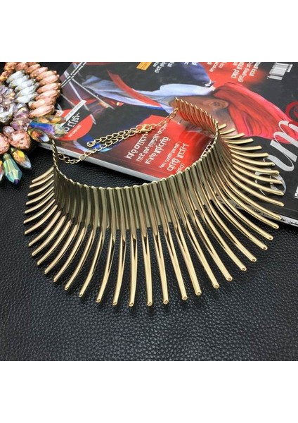 Kadın's Büyük Afrika Kolye Hint Tarzı Alaşım Gerdanlık Altın (Yurt Dışından) fiyatları