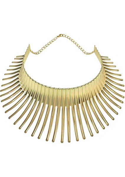 Kadın's Büyük Afrika Kolye Hint Tarzı Alaşım Gerdanlık Altın (Yurt Dışından) modelleri