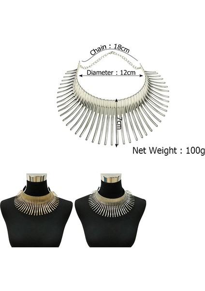 Kadın's Büyük Afrika Kolye Hint Tarzı Alaşım Gerdanlık Altın (Yurt Dışından) indirimleri