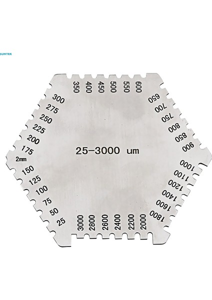 Adet Hassas Islak Film Tarak Altıgen Ölçer Thinkness Ölçer 37.5mm Gümüş (Yurt Dışından)