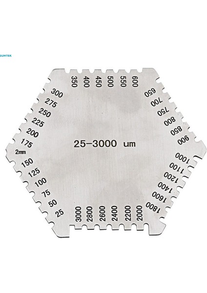 Adet Hassas Islak Film Tarak Altıgen Ölçer Thinkness Ölçer 37.5mm Gümüş (Yurt Dışından)