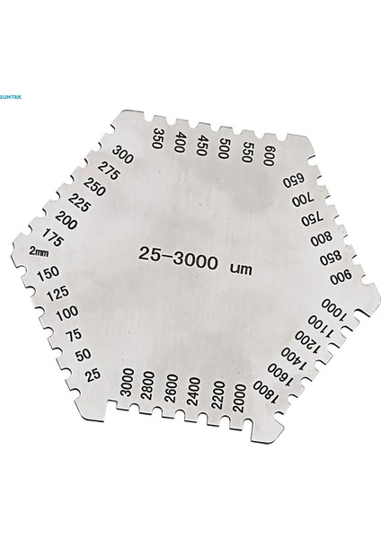 Adet Hassas Islak Film Tarak Altıgen Ölçer Thinkness Ölçer 37.5mm Gümüş (Yurt Dışından)