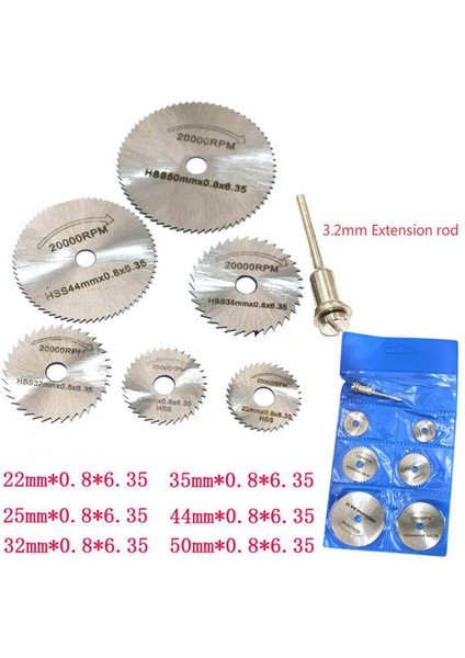 Panda Online 7 Adet/takım Mini Hss Dairesel Testere Bıçağı Döner Aracı Kesici Elektrikli Alet Seti Ahşap Kesme (Yurt Dışından)