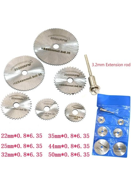 Panda Online 7 Adet/takım Mini Hss Dairesel Testere Bıçağı Döner Aracı Kesici Elektrikli Alet Seti Ahşap Kesme (Yurt Dışından) fiyatları