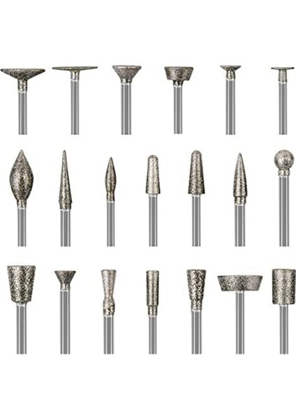 Xhhdqes Taş Oyma Seti Elmas Çapak Uçları, 20 Adet Parlatma Kitleri Döner Aletler Aksesuarları ile 1/8 Inç Shank Oyma Için (Yurt Dışından) fiyatları