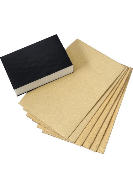 Flok Sarı Zımpara Kağıdı 1 Adet Sünger Blok Içerir, 80 Mesh, 120 Mesh, 240 Mesh Boyutunda 154X100MM Zımpara Her Birinden 2 Adet (Yurt Dışından)