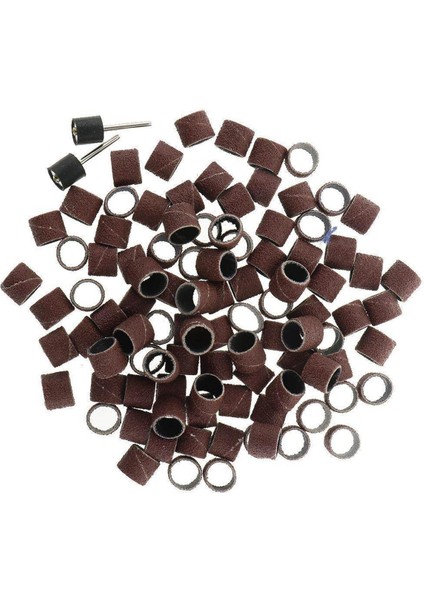 100 Adet 12MM Zımpara Tambur Kollu Bantları Seti Manikür/matkaplar Için Döner Kit 80 # (Yurt Dışından)