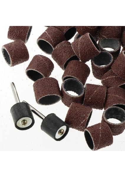 100 Adet 12MM Zımpara Tambur Kollu Bantları Seti Manikür/matkaplar Için Döner Kit 80 # (Yurt Dışından)