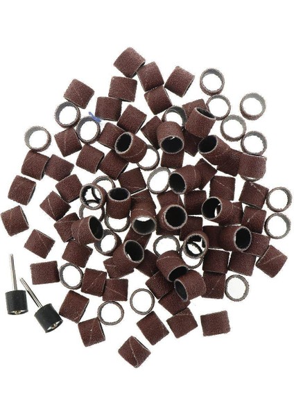 100 Adet 12MM Zımpara Tambur Kollu Bantları Seti Manikür/matkaplar Için Döner Kit 80 # (Yurt Dışından)