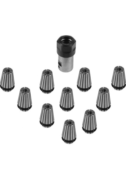 ER16 Pens-10 * ER16 Yaylı Pens 1 * Uzatma Çubuğu-Siyah ve Gümüş (Yurt Dışından)