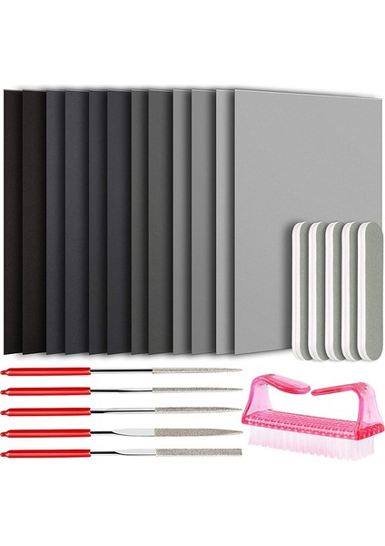 23 Parça Reçine Döküm Alet Seti, Epoksi Reçine Parlatma Seti, 12 Zımpara Kağıdı, 5 Parlatma Bloğu, 5 Şekil Dosyası, 1 Fırça (Yurt Dışından) fiyatları