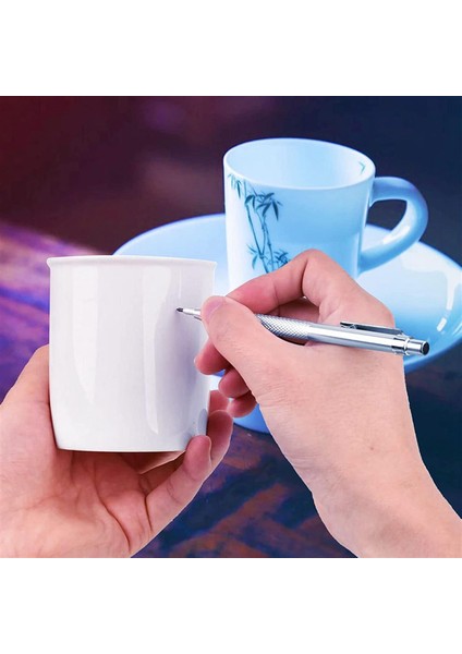 Adet Elmas Markalama Scriber Mıknatıslı, Alüminyum Gravür Gravür Kalemi, 8 Yedek Markalama Kafalı (Yurt Dışından)